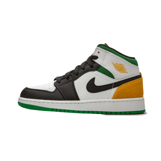 Air Jordan 1 Mid SE White Laser Orange Lucky Green