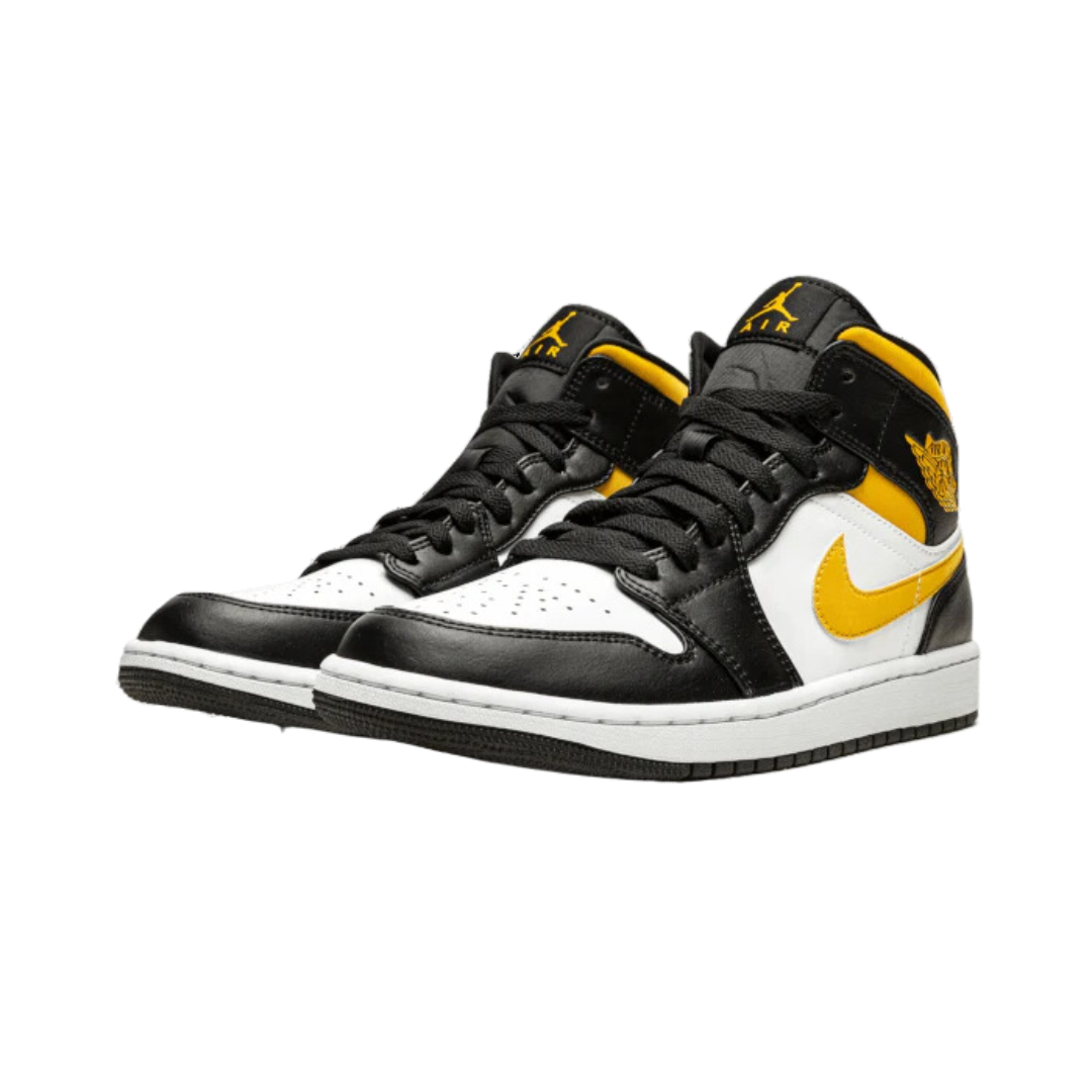 Air Jordan 1 Mid White Pollen Black