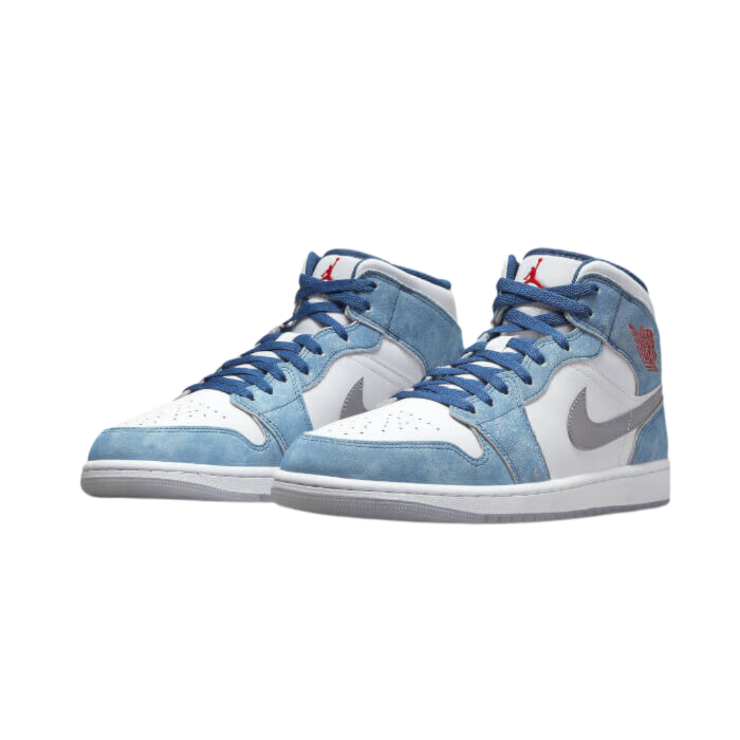 Air Jordan 1 Mid French Blue Fire Red