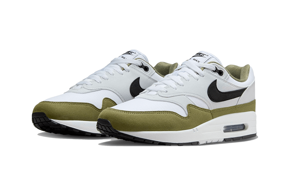 Nike Air Max 1 White Black Medium Olive